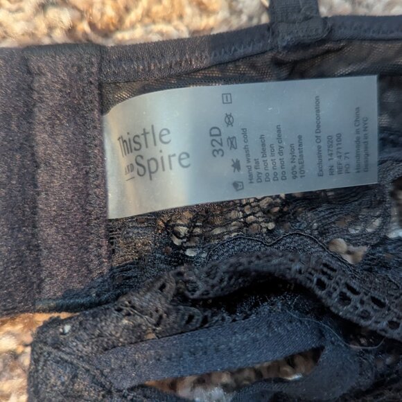 Thistle and Spire Kane V-Wire Bra, 32D, Black - Picture 5 of 6